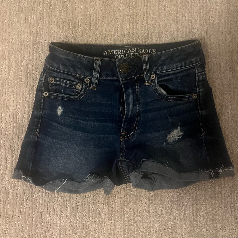 American Eagle Hi rise Shortie denim shorts